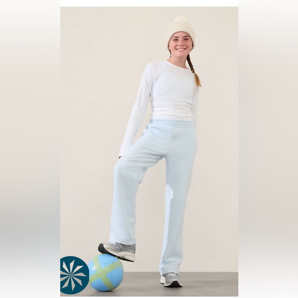 Athleta Girl Size M All Day Straight Leg Pant light Coastal Heather EUC